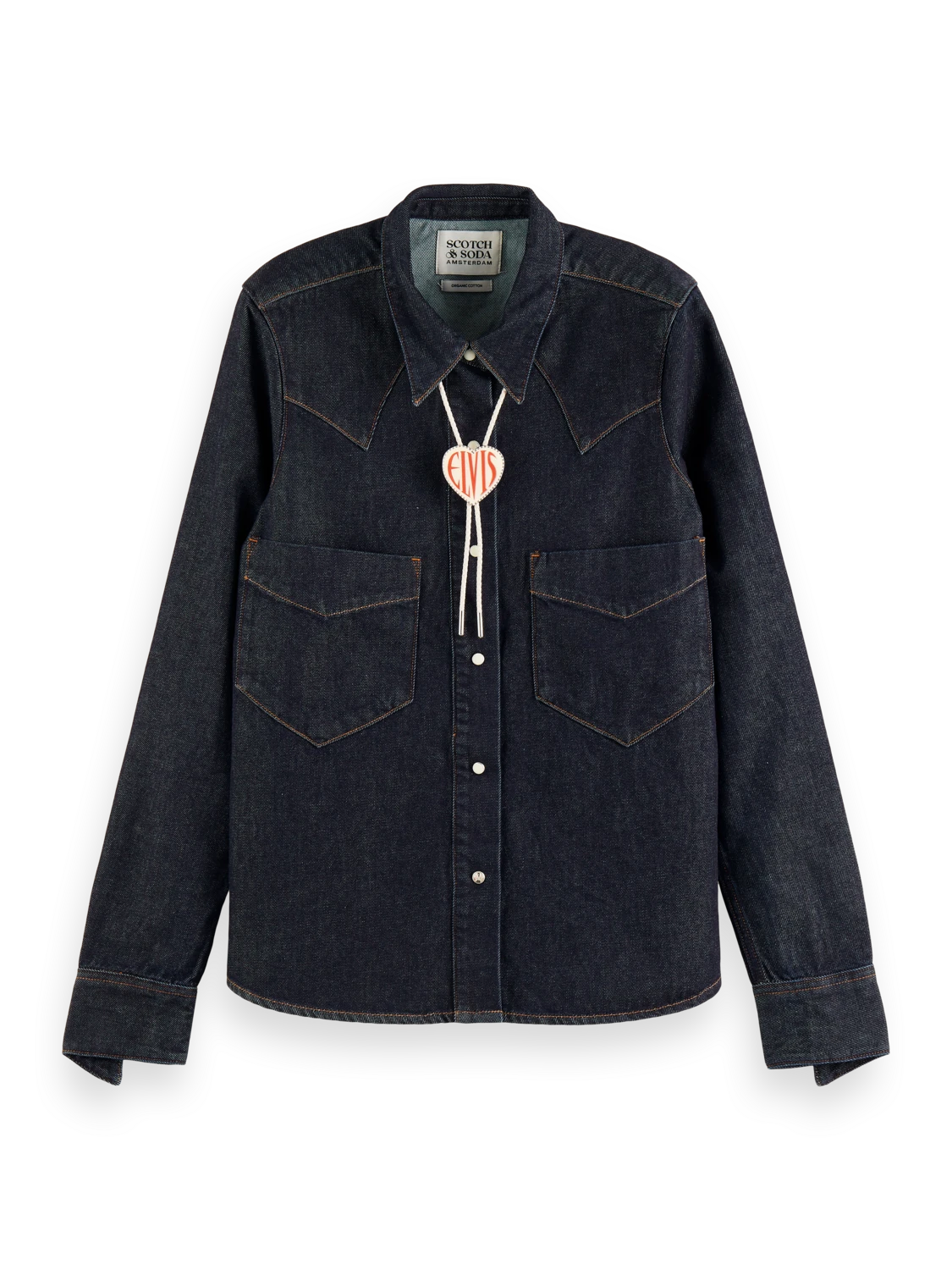 Scotch & Soda Elvis Shoestring Denim Shirt - Indigo - Image 5