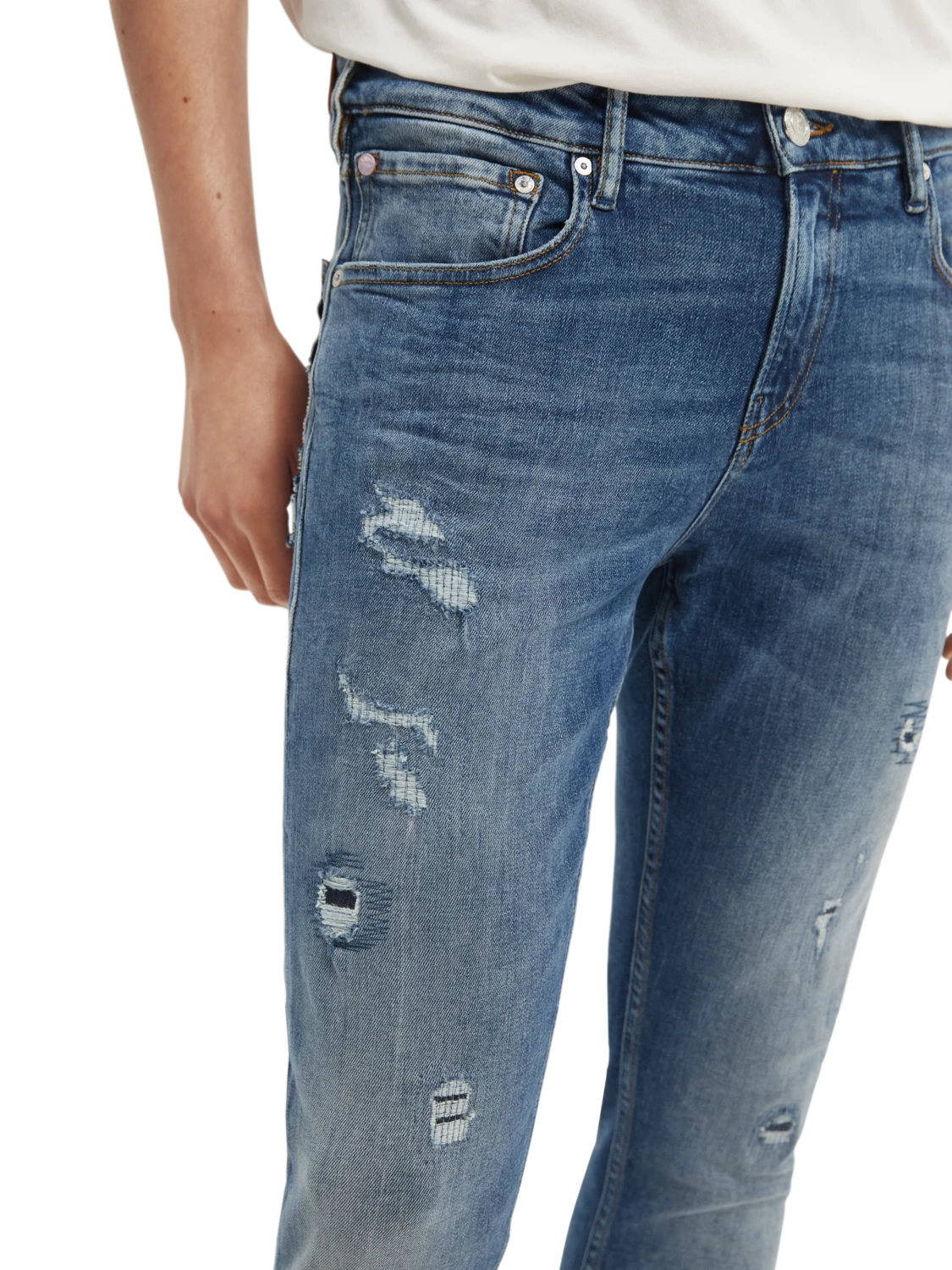 Scotch & Soda Skim Skinny Fit Organic Jeans — Spin Out - Image 4