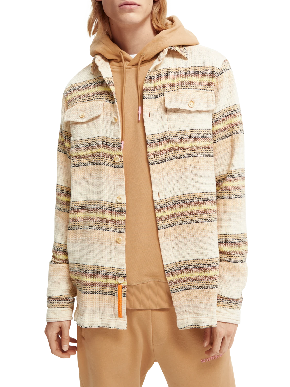 Scotch & Soda Striped Organic Cotton Overshirt