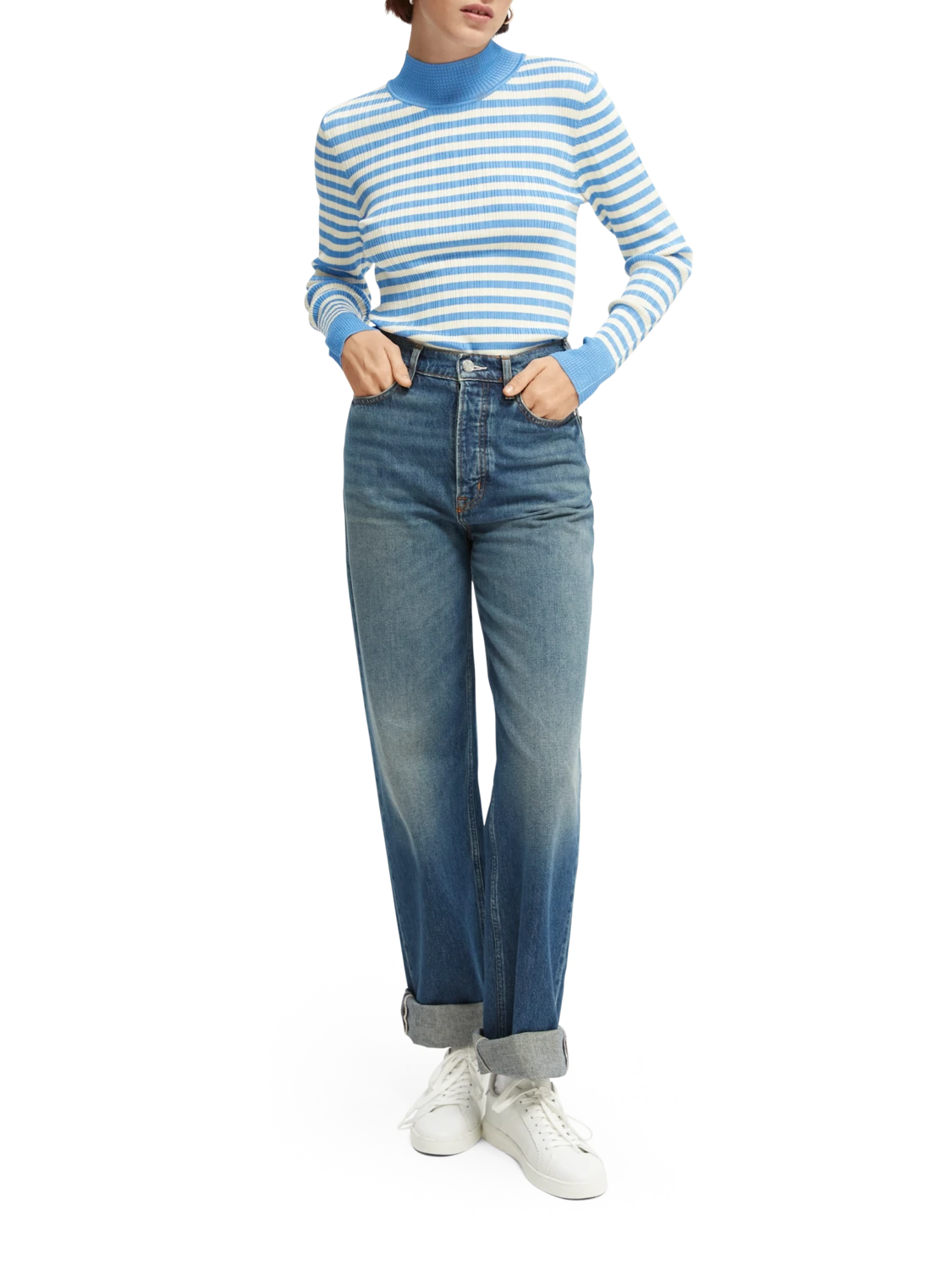 Scotch & Soda Striped Slim-Fit Sweatshirt - Image 2