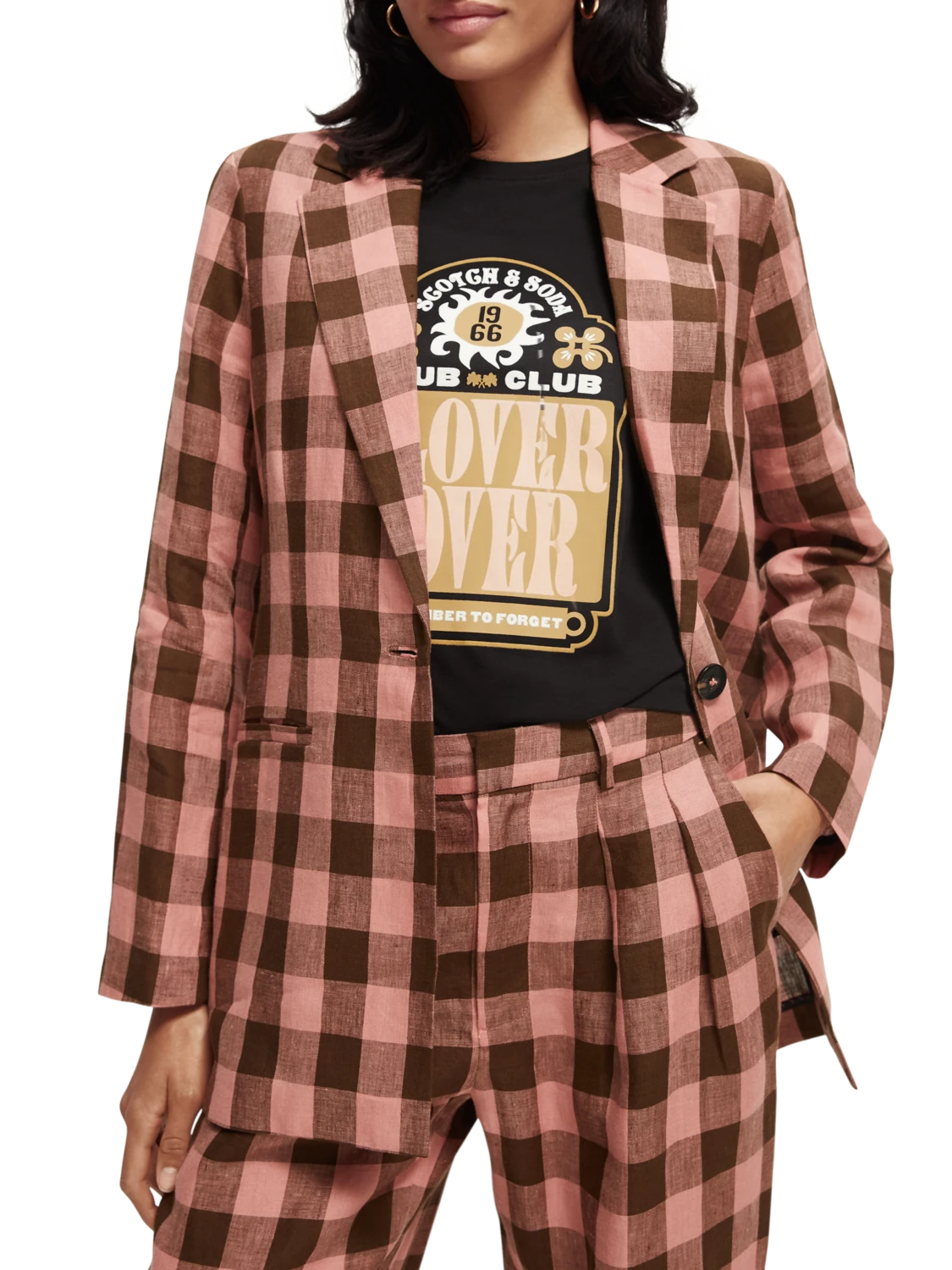 Scotch & Soda Checked Linen Blazer