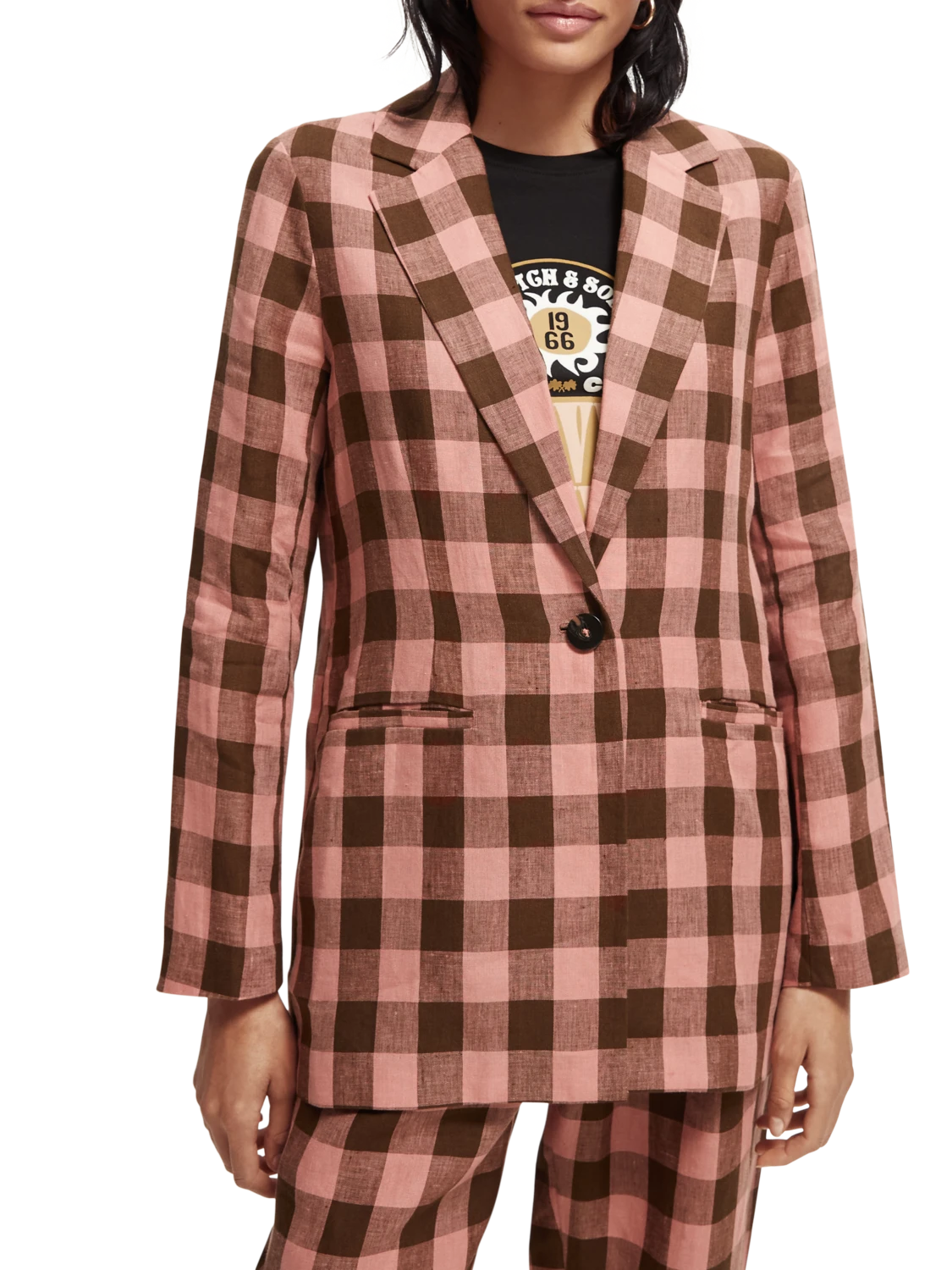 Scotch & Soda Checked Linen Blazer - Image 4