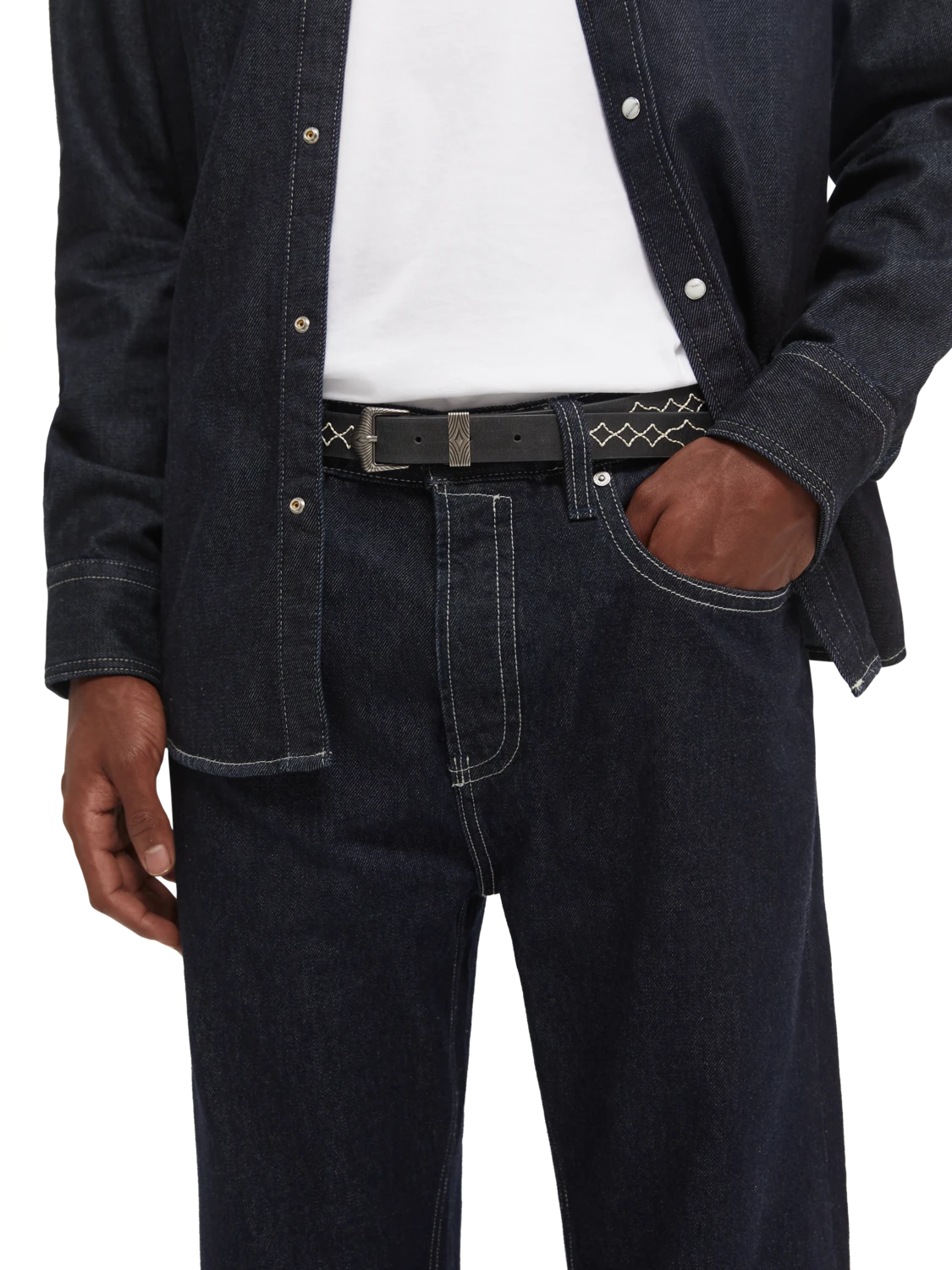 Scotch & Soda Stitched Leather Belt