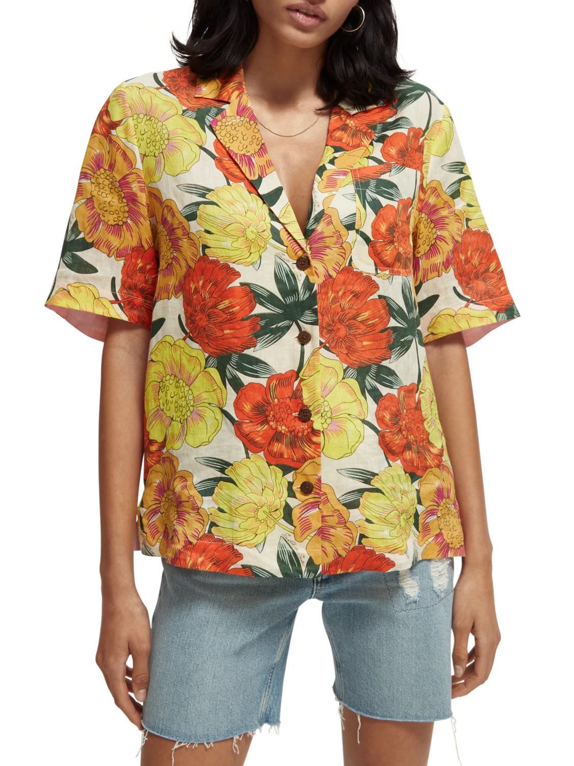 Scotch & Soda Printed Short-Sleeved Shirt