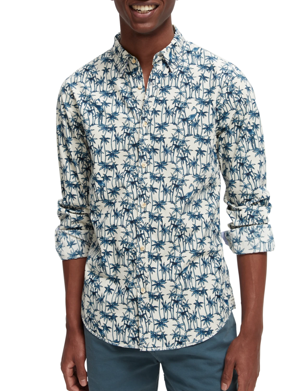 Scotch & Soda Slim-Fit Printed Poplin Shirt