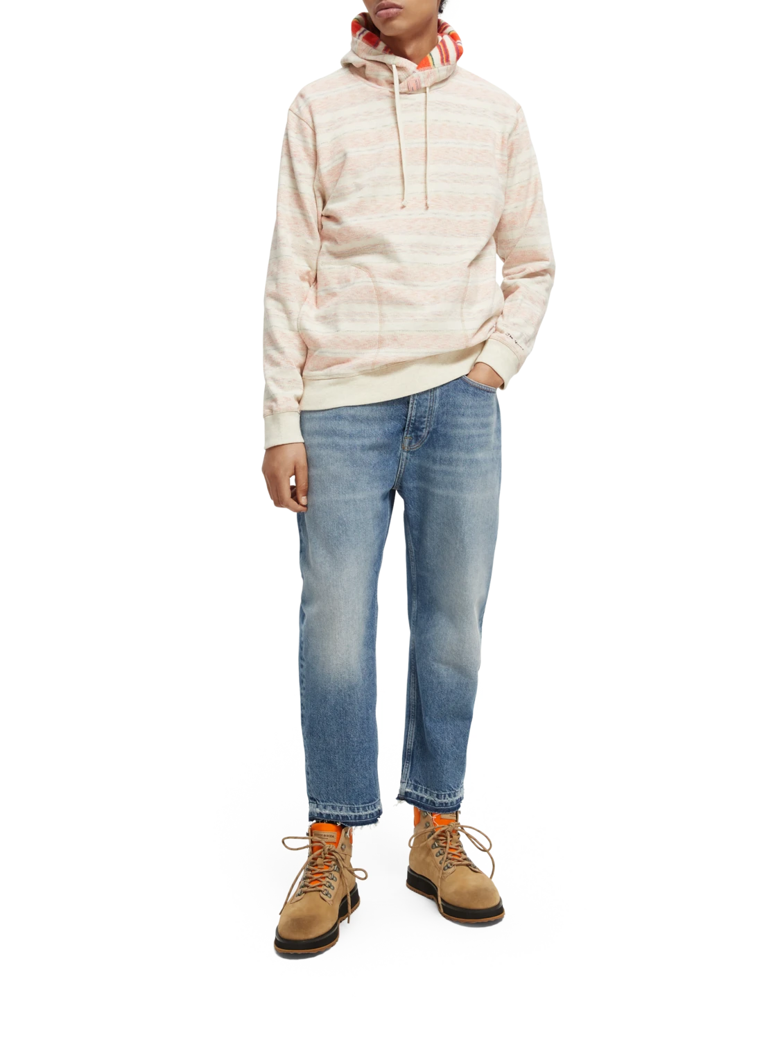 Scotch & Soda Striped Brushed Felpa Hoodie - Image 2