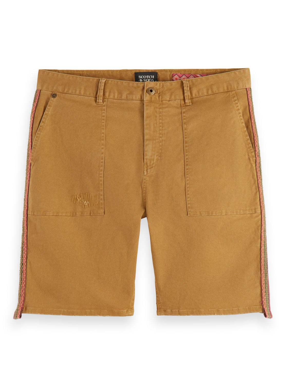 Scotch & Soda Relaxed-Fit Organic Cotton Shorts With Tape Detail - Image 5