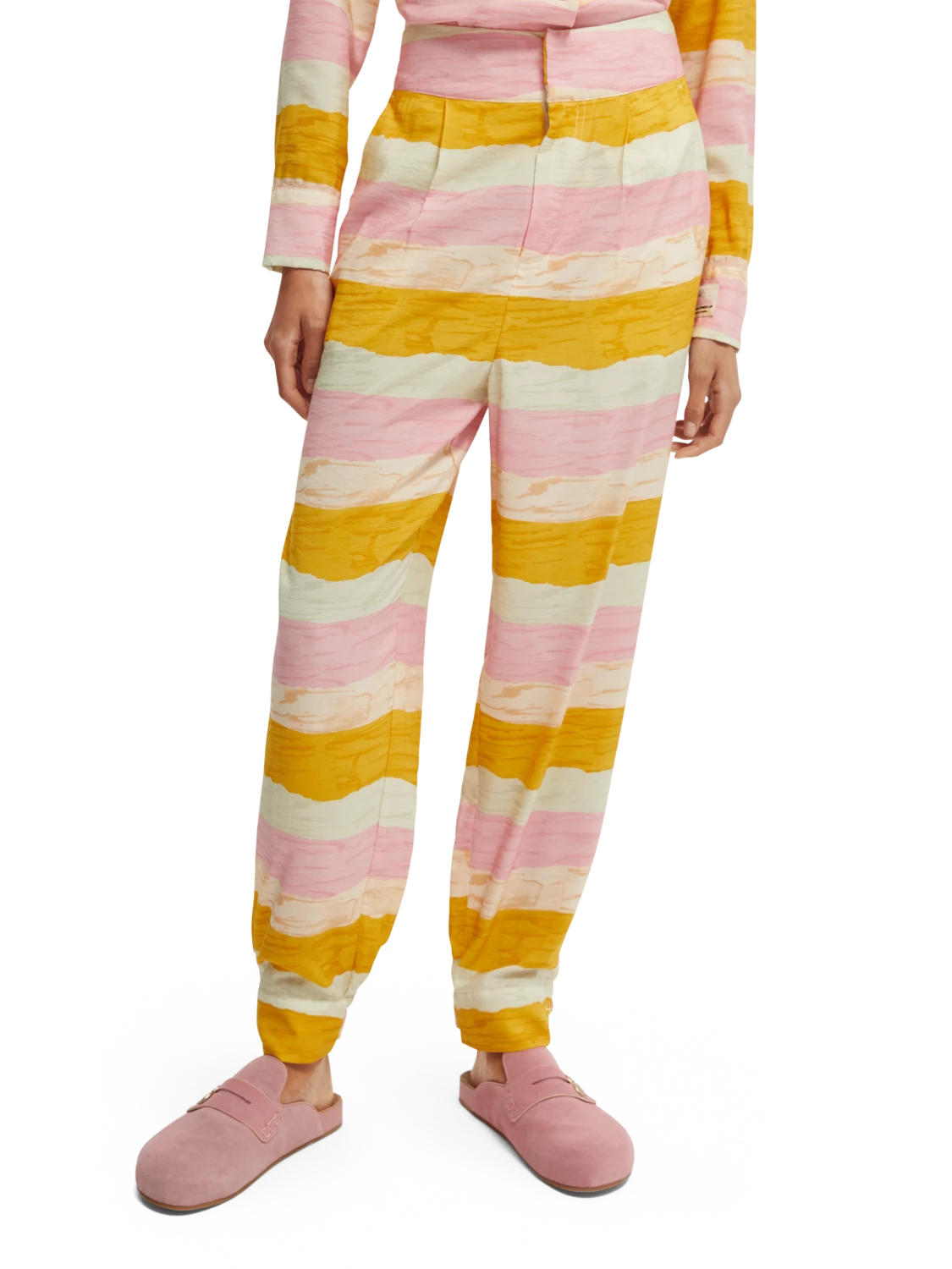 Scotch & Soda Striped High-Rise Trousers