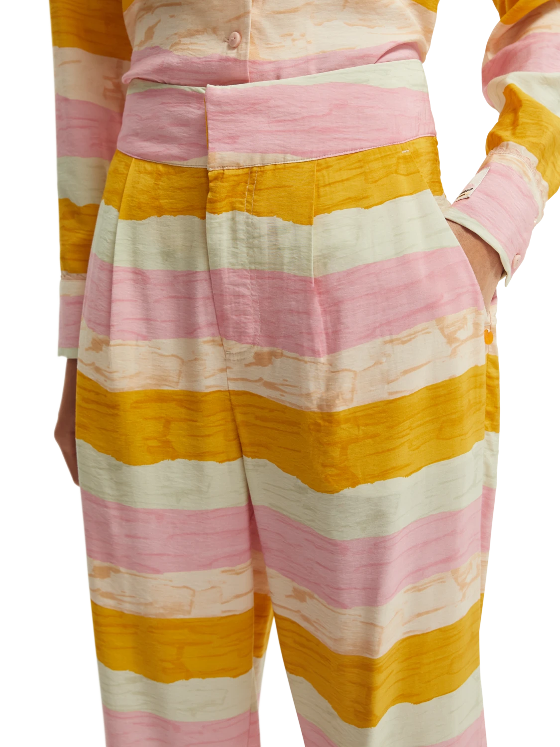 Scotch & Soda Striped High-Rise Trousers - Image 8