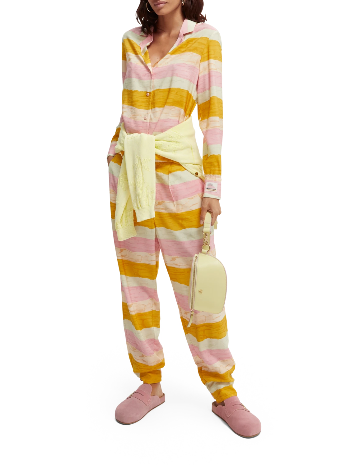 Scotch & Soda Striped High-Rise Trousers - Image 2