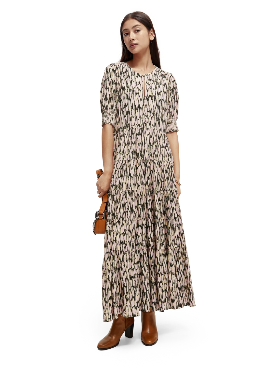 Scotch & Soda Short Sleeved Tiered Maxi Dress - Image 12