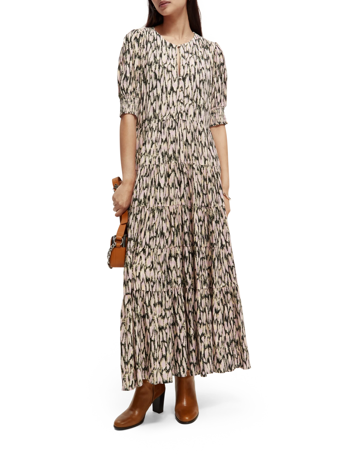 Scotch & Soda Short Sleeved Tiered Maxi Dress - Image 2