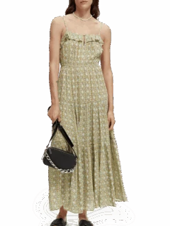 Scotch & Soda Full-Length Tiered Strap Dress