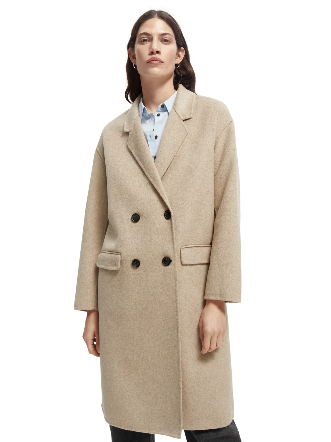 Scotch & Soda Double-Breasted Wool-Blended Coat - Image 10