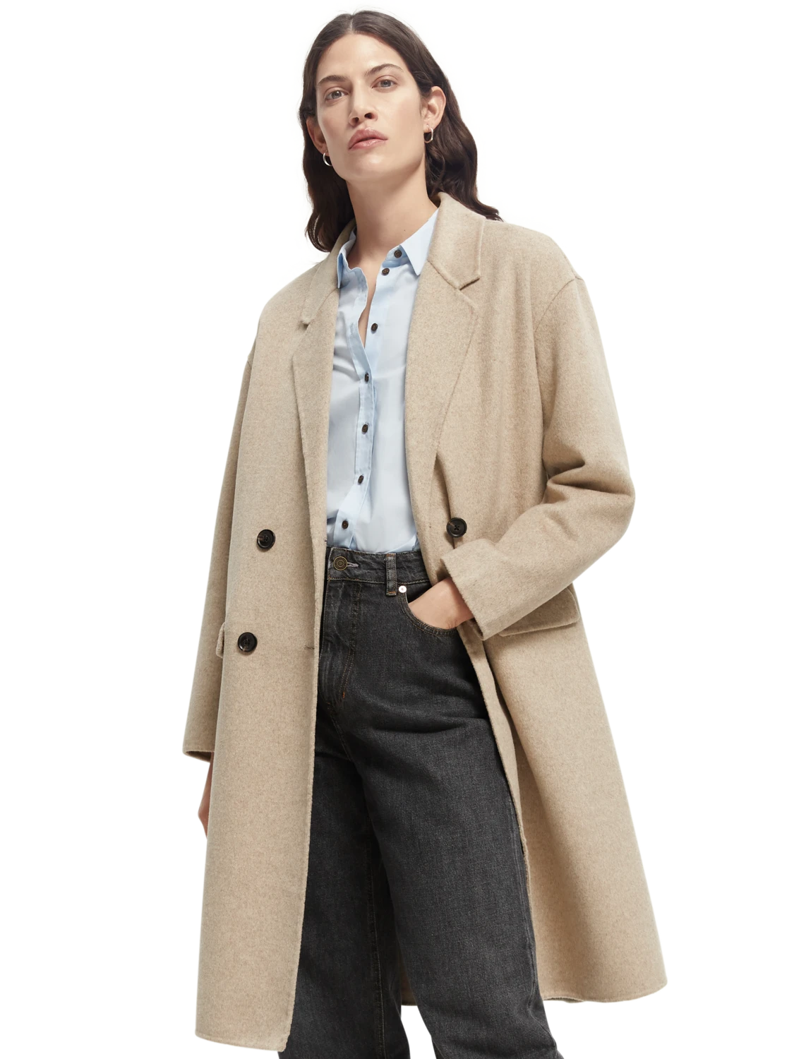 Scotch & Soda Double-Breasted Wool-Blended Coat - Image 12