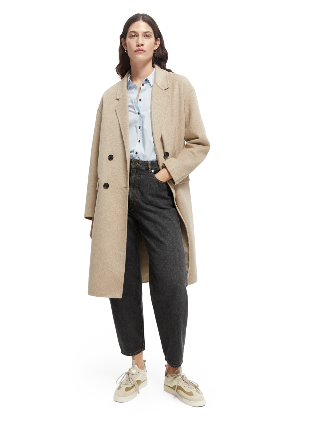 Scotch & Soda Double-Breasted Wool-Blended Coat - Image 13