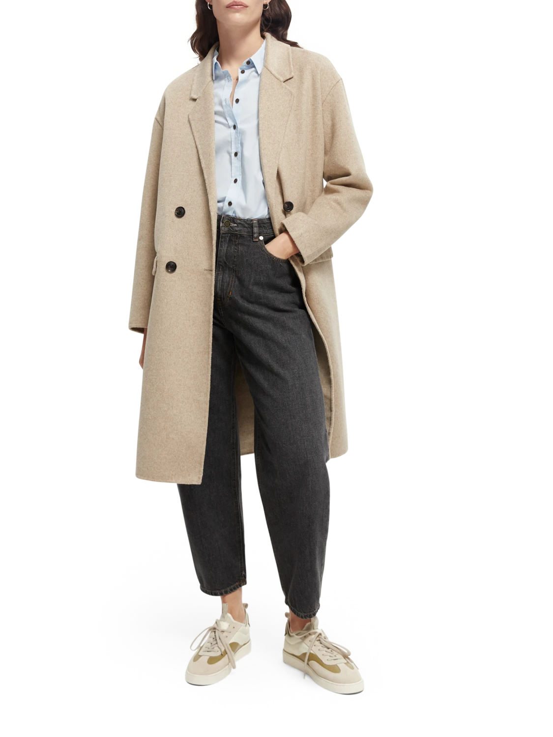Scotch & Soda Double-Breasted Wool-Blended Coat - Image 2