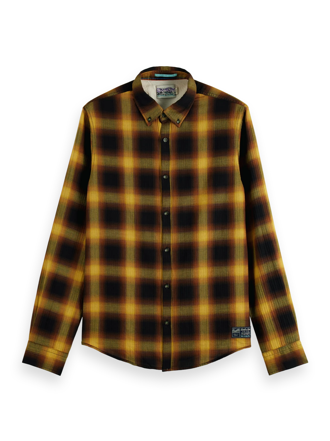 Scotch & Soda Slim Fit Lightweight Checked Herringbone Shirt - Image 4