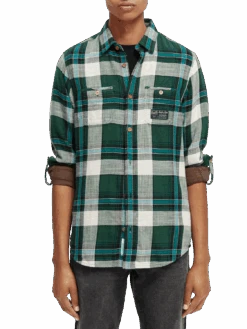 Scotch & Soda Regular-Fit Checked Cotton Shirt