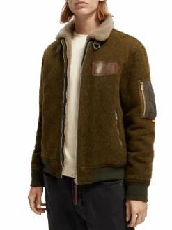 Scotch & Soda Wool-Blended Bomber Jacket