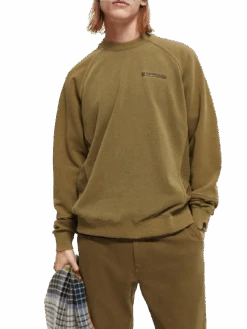 Scotch & Soda Panelled Organic Cotton Crewneck Sweatshirt