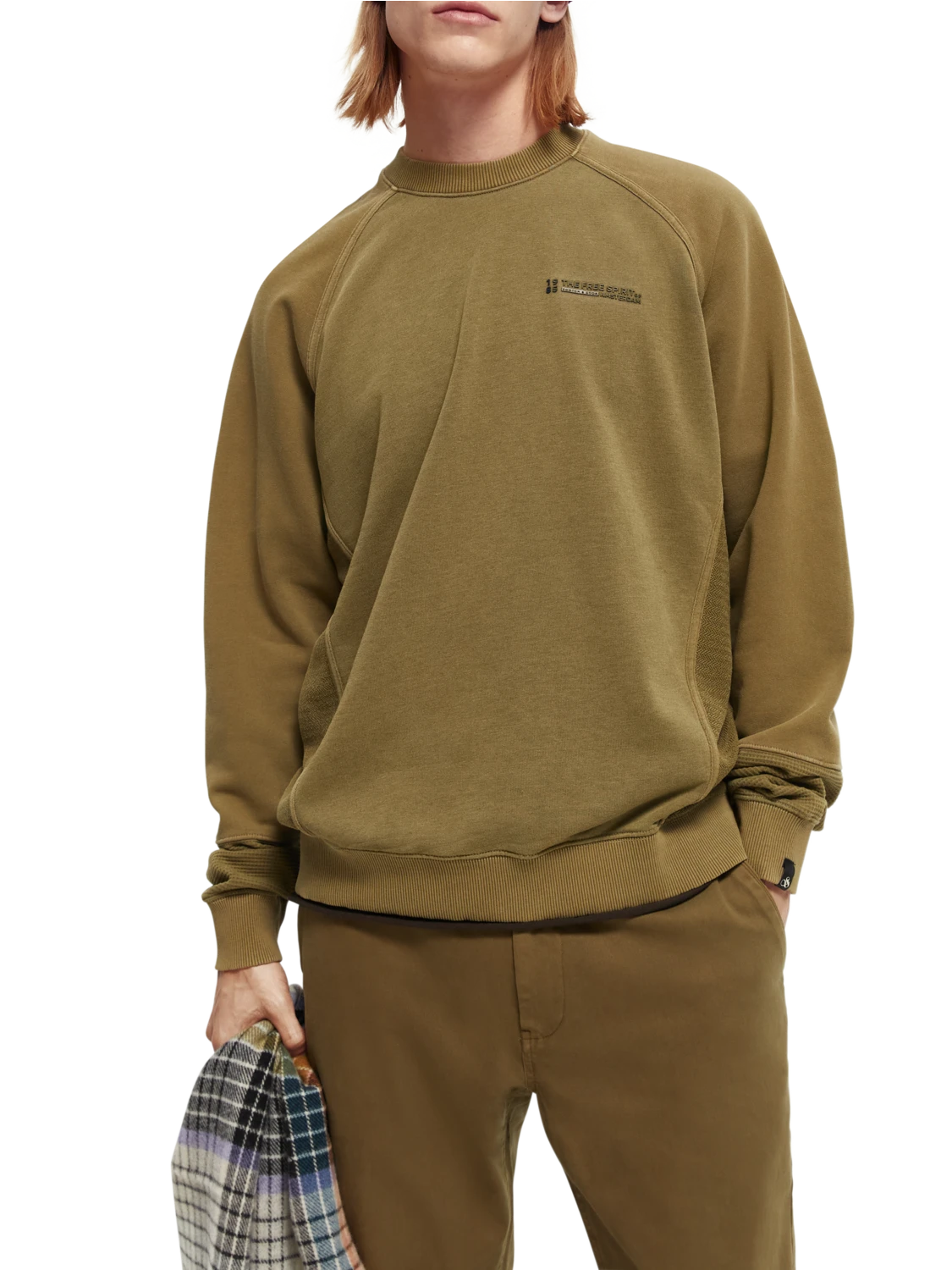 Scotch & Soda Panelled Organic Cotton Crewneck Sweatshirt