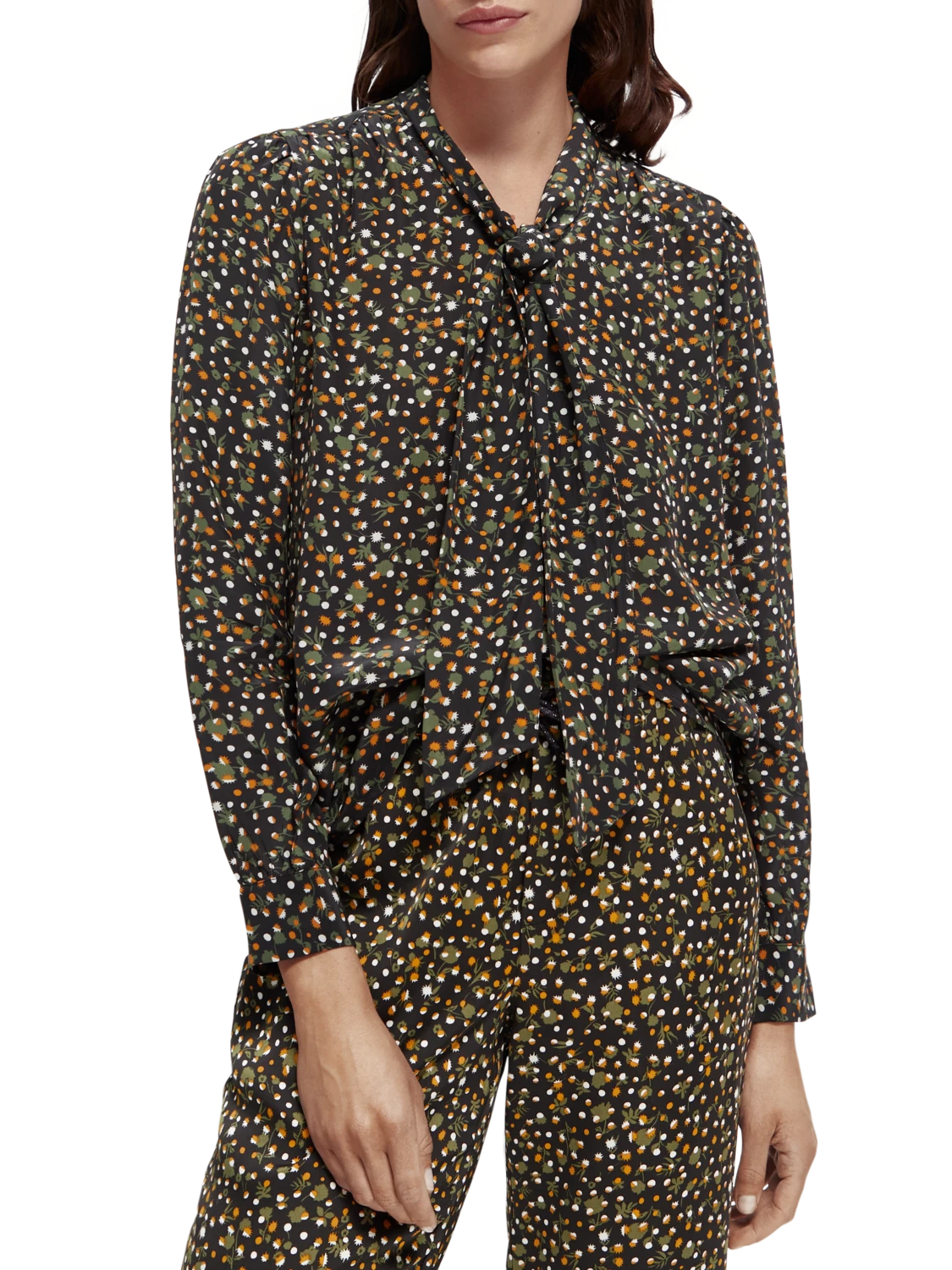 Scotch & Soda Lightweight Shirt With Ribbon Collar