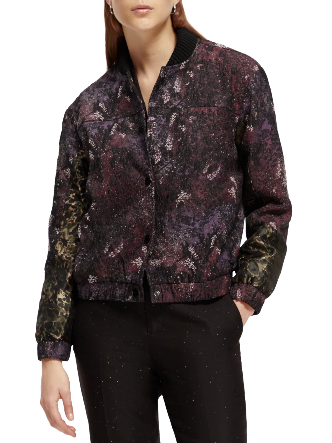 Scotch & Soda Printed Jacquard Bomber Jacket