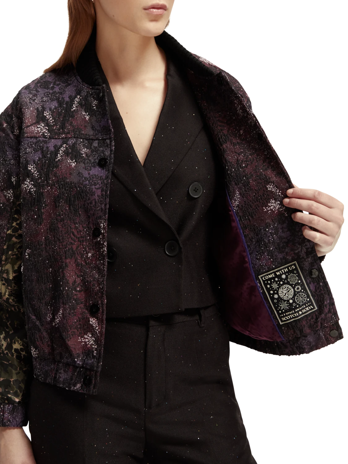 Scotch & Soda Printed Jacquard Bomber Jacket - Image 4