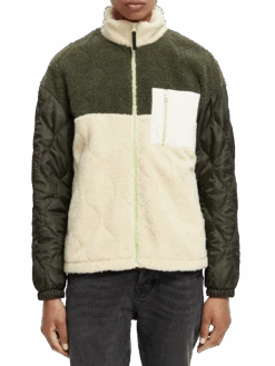 Scotch & Soda Panelled Quilted Teddy Jacket