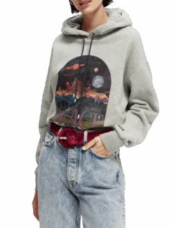 Scotch & Soda Loose Fit Organic Cotton Artwork Hoodie