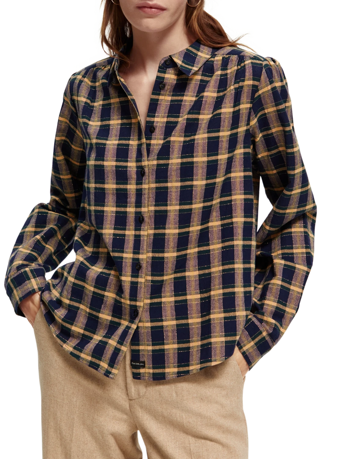 Scotch & Soda Checked Slim Fit Shirt