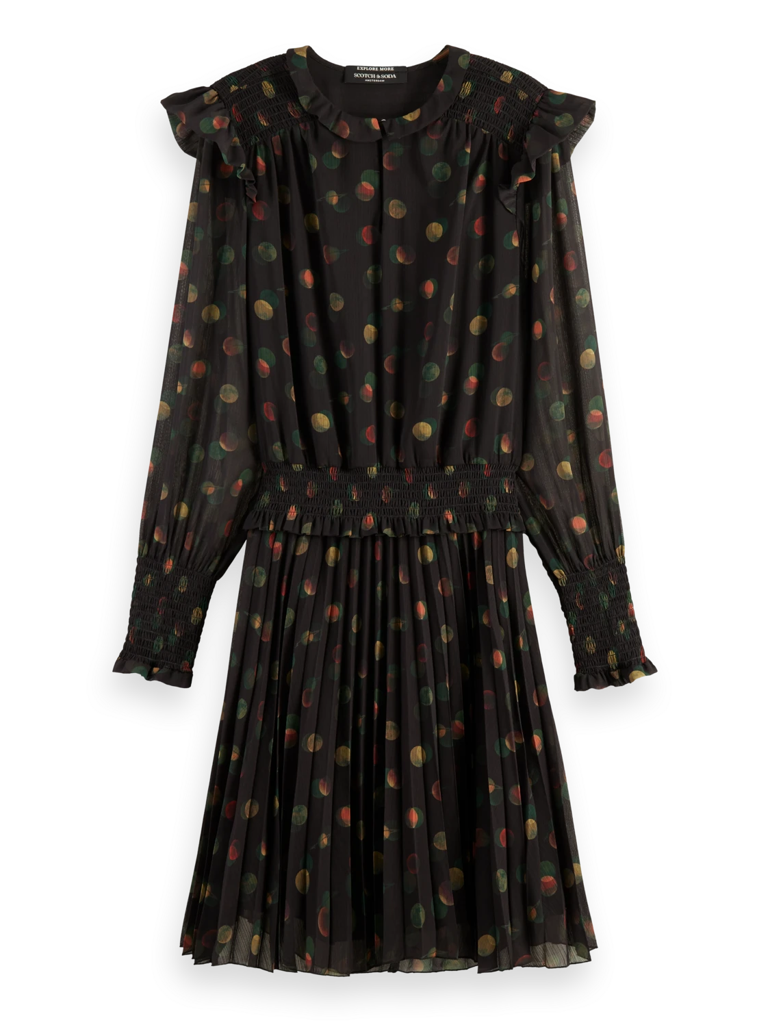 Scotch & Soda Printed Smocked Mini Dress - Image 5