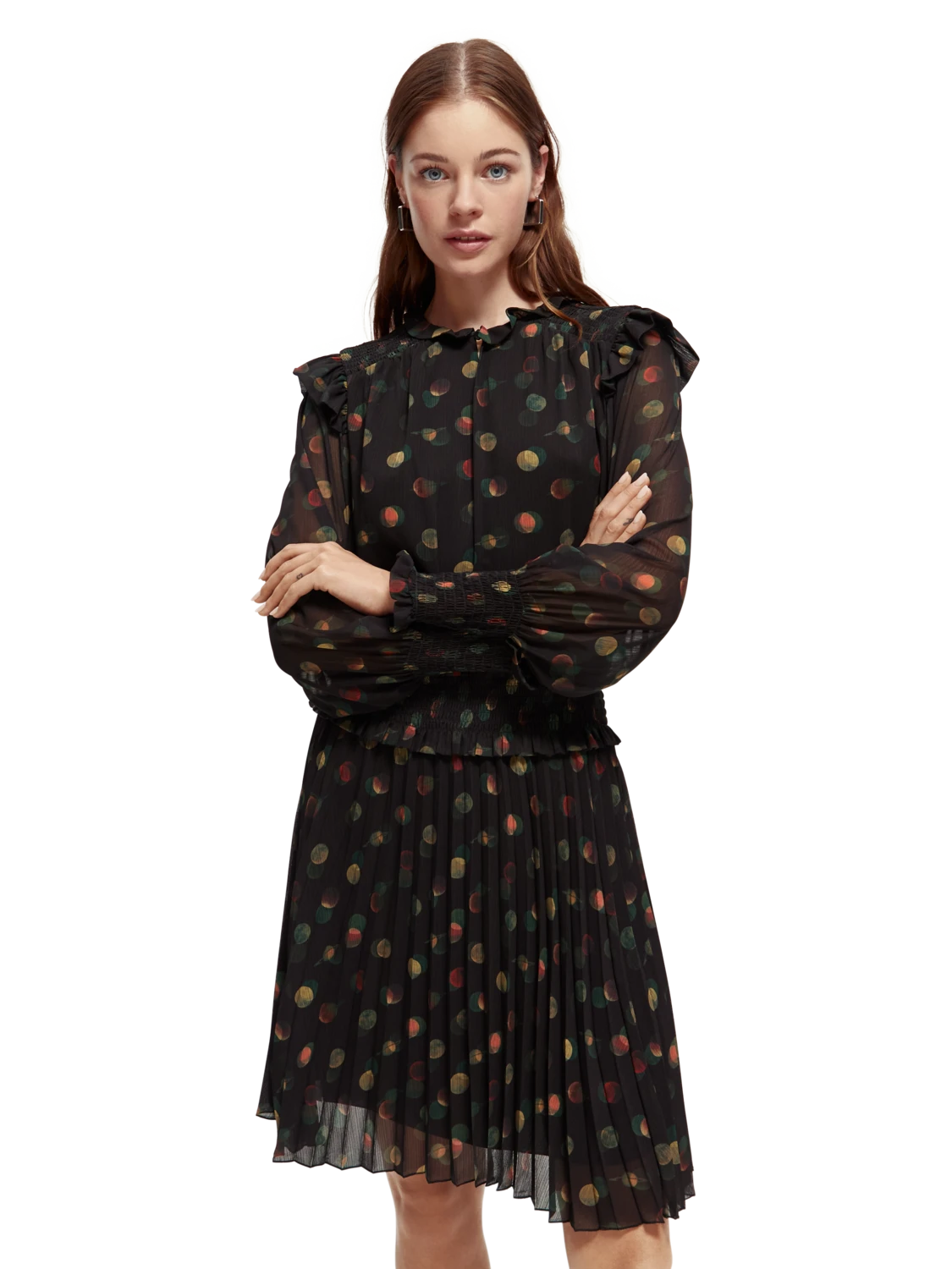 Scotch & Soda Printed Smocked Mini Dress - Image 10