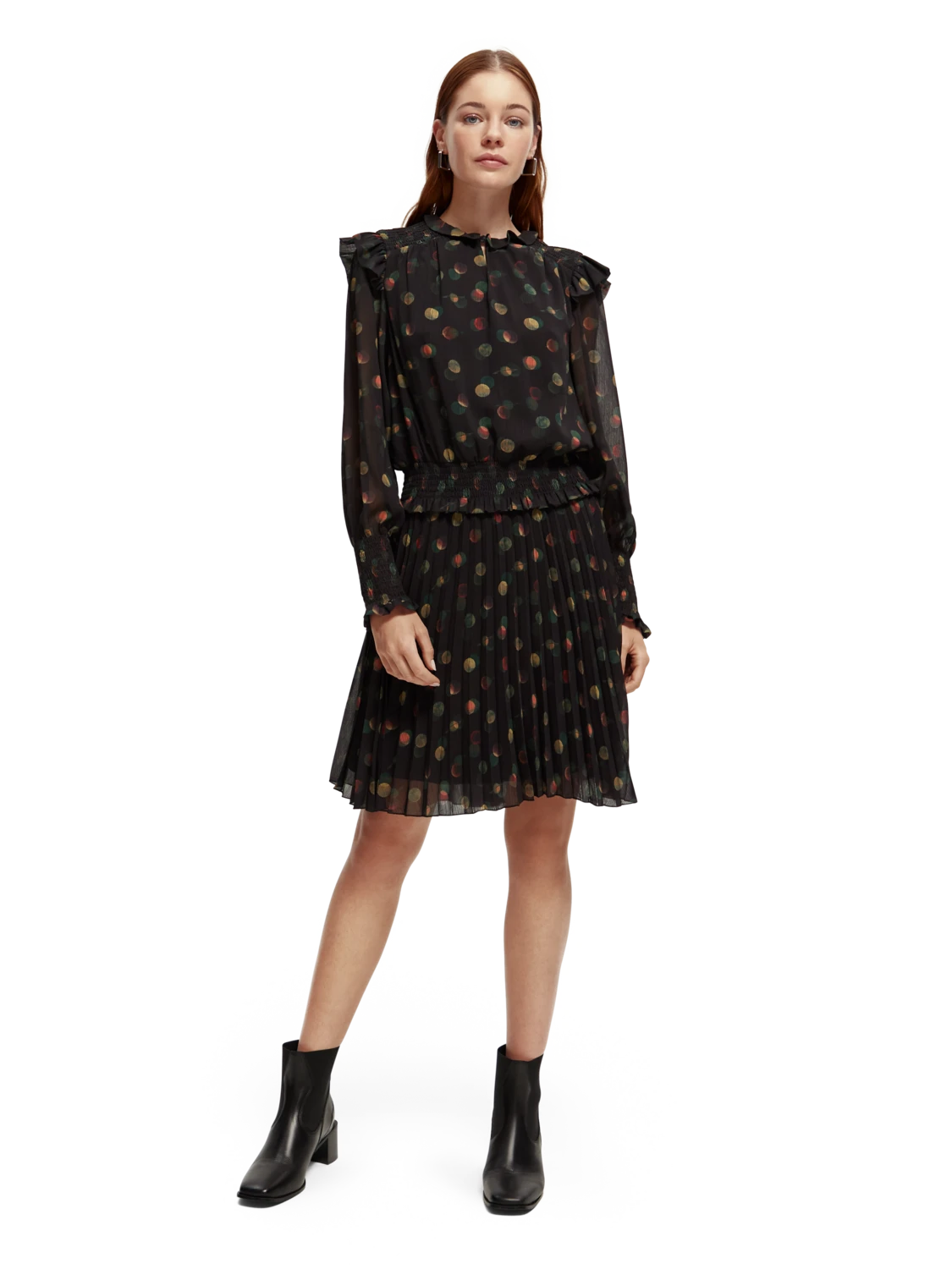 Scotch & Soda Printed Smocked Mini Dress - Image 12