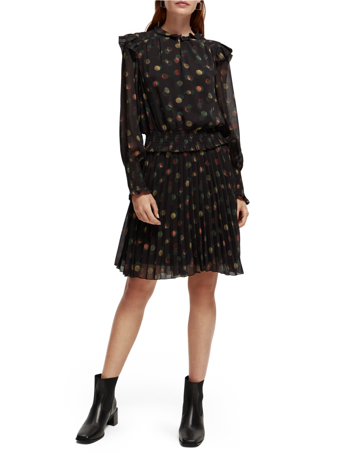 Scotch & Soda Printed Smocked Mini Dress - Image 2