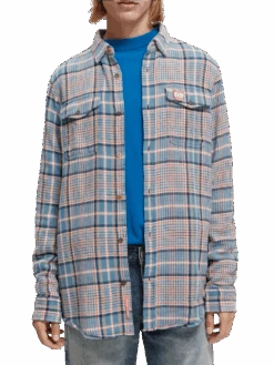 Scotch & Soda Regular Fit Checked Brushed Flannel Shirt