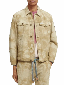 Scotch & Soda Tie-Dye Denim Trucker Jacket