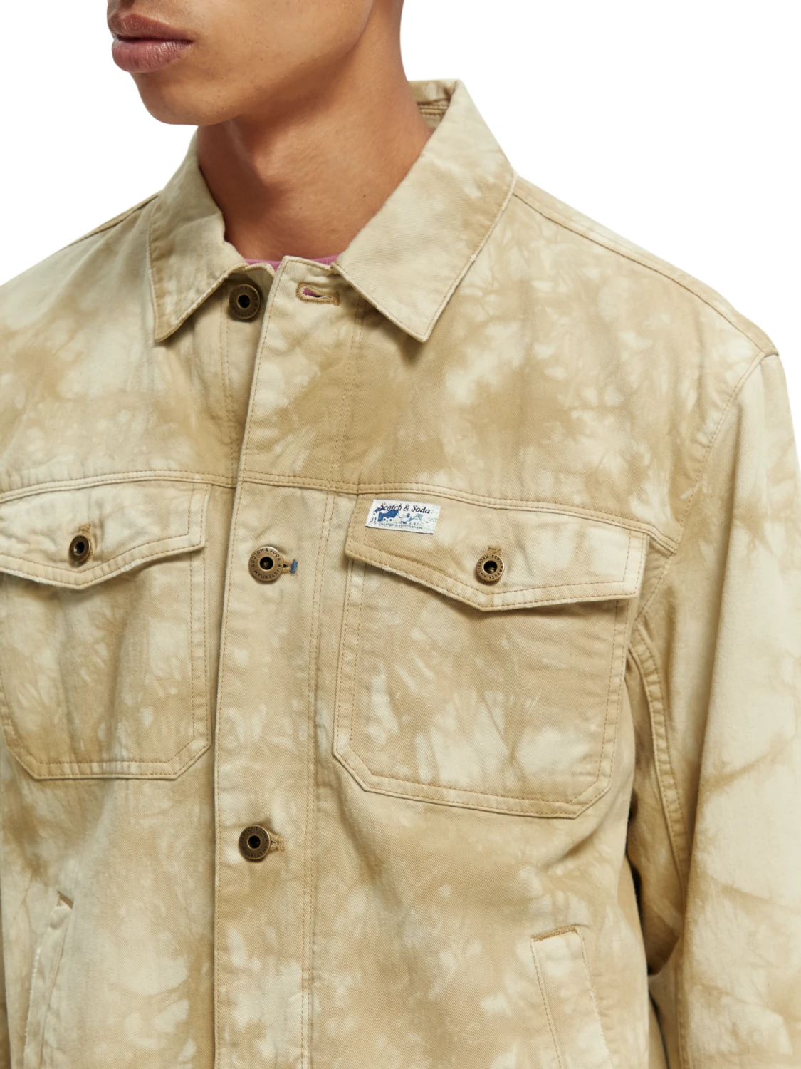 Scotch & Soda Tie-Dye Denim Trucker Jacket - Image 4