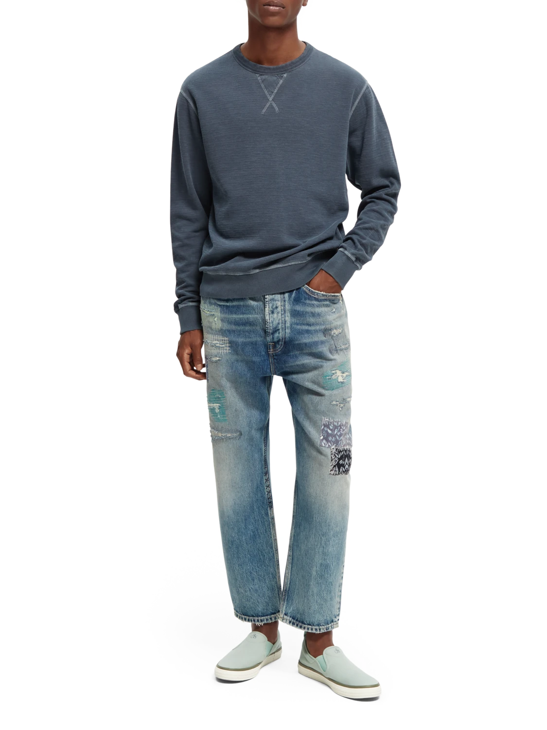 Scotch & Soda Structured Garment-Dyed Sweatshirt - Image 2