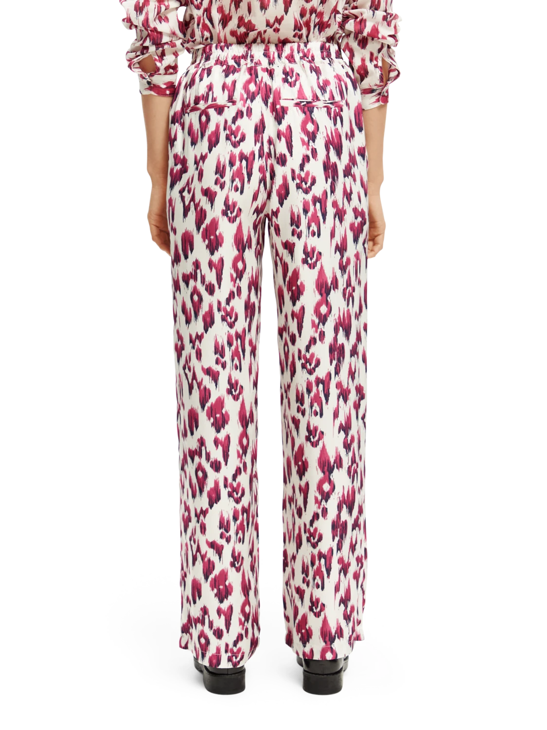 Scotch & Soda Gia Mid-Rise Wide-Leg Printed Elasticated Trousers - Image 3
