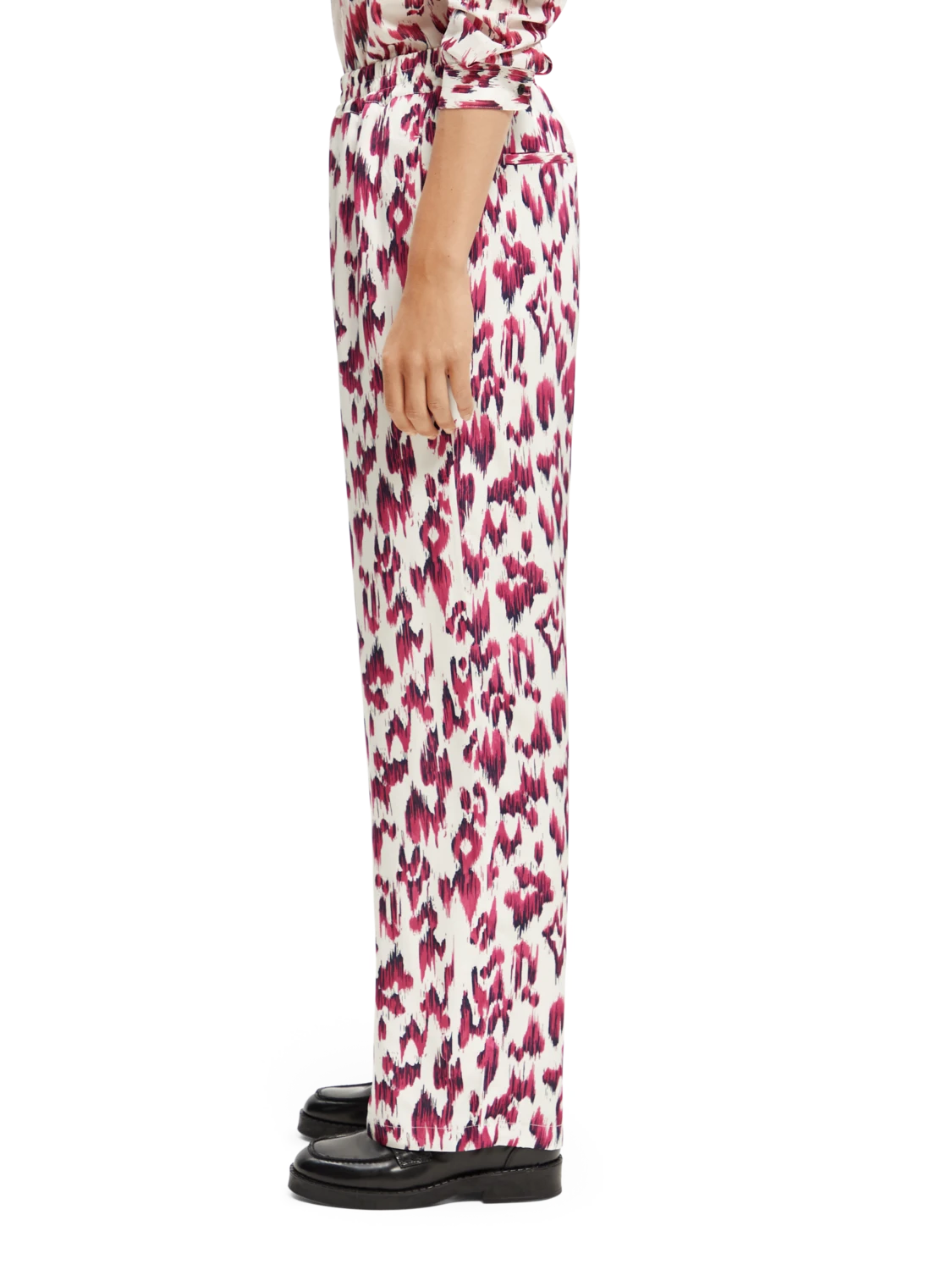 Scotch & Soda Gia Mid-Rise Wide-Leg Printed Elasticated Trousers - Image 9