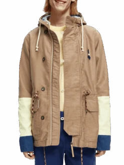 Scotch & Soda Colour-Block Organic Cotton Parka