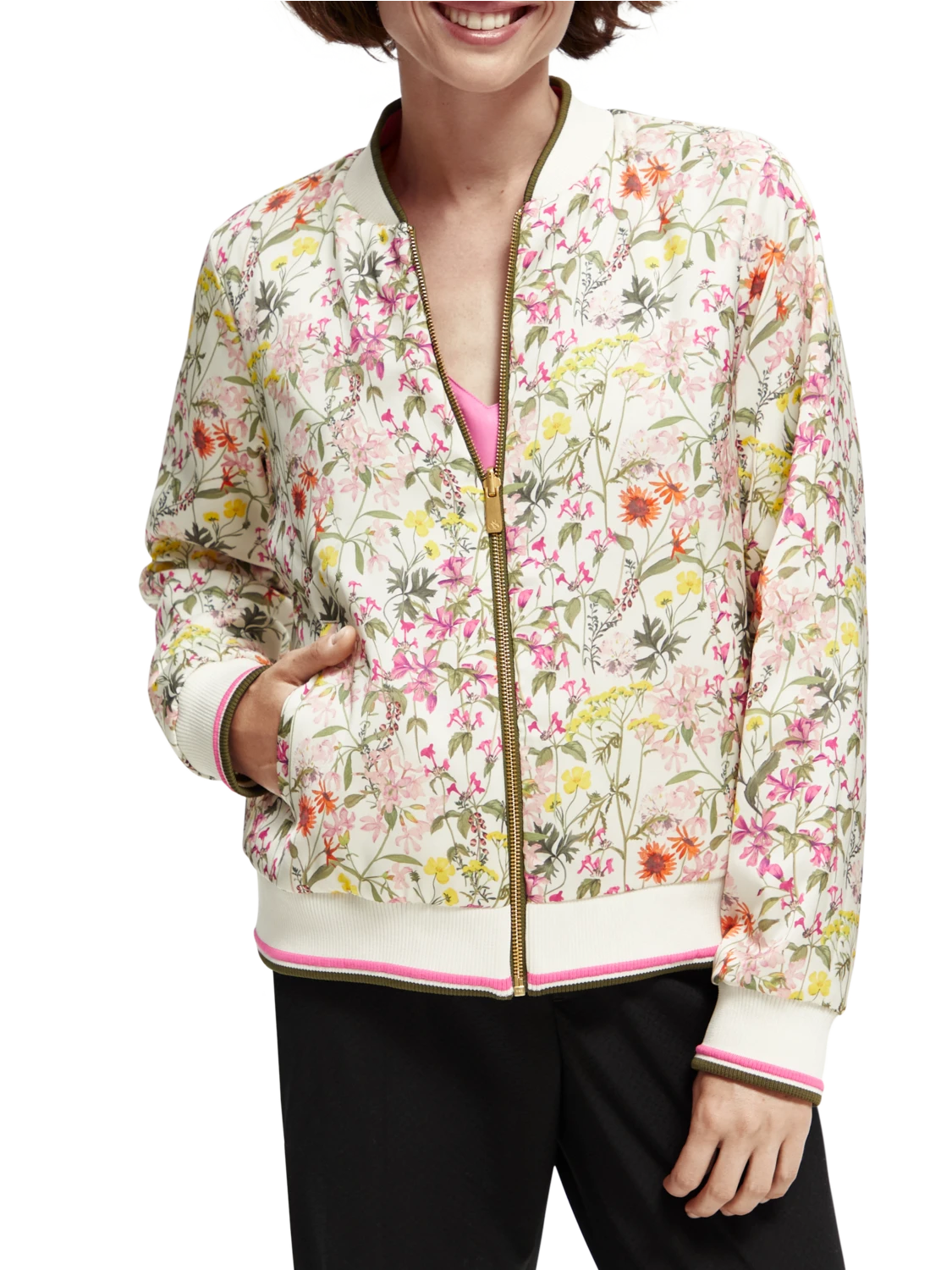 Scotch & Soda Printed Reversible Padded Bomber Jacket