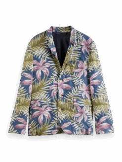 Scotch & Soda Floral Printed Single-Breasted Blazer
