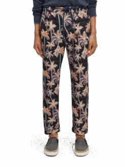 Scotch & Soda Twilt Palm Tree Printed Pleated Chino