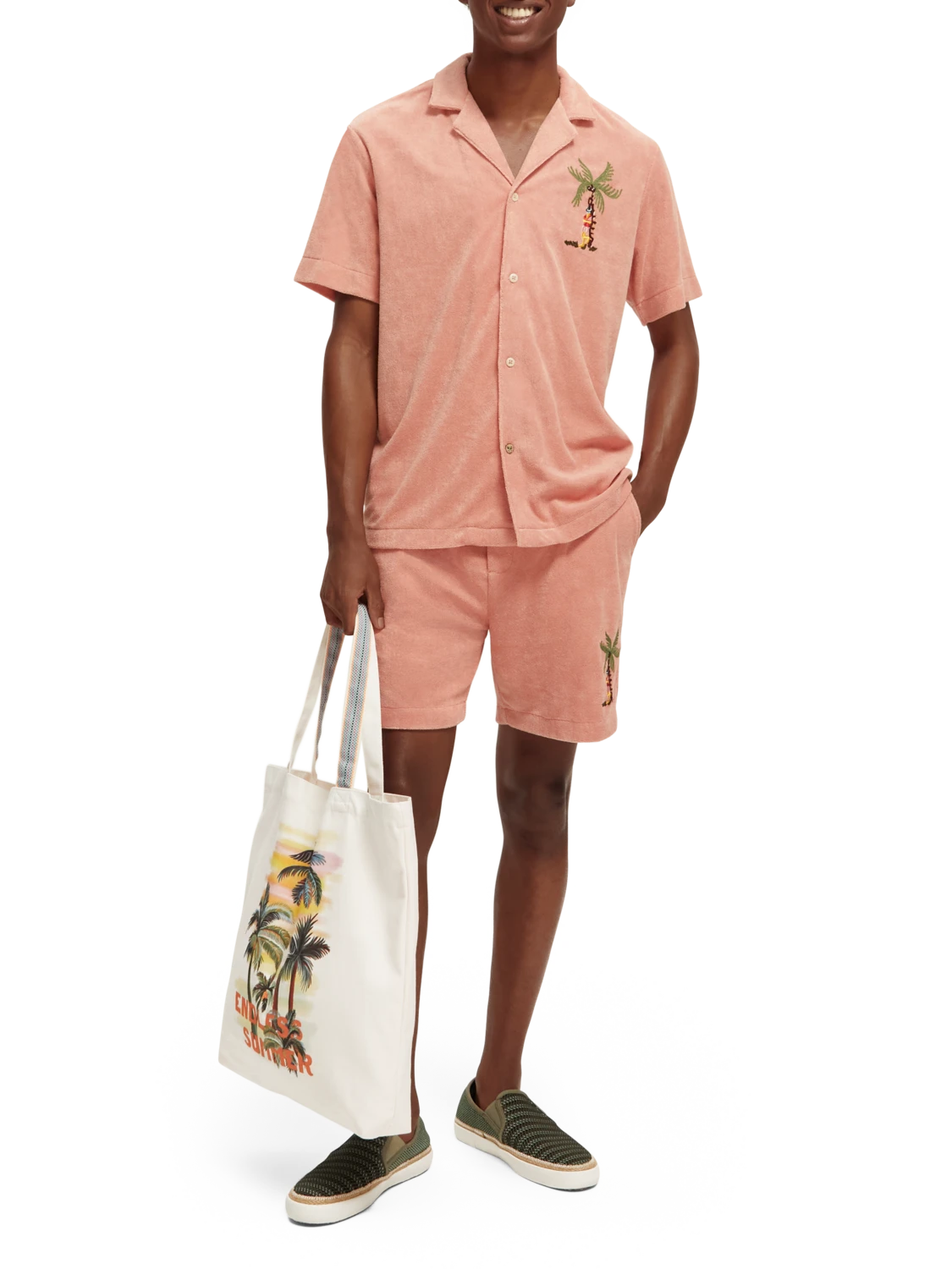 Scotch & Soda Embroidered Towelling Bermuda Shorts - Image 2