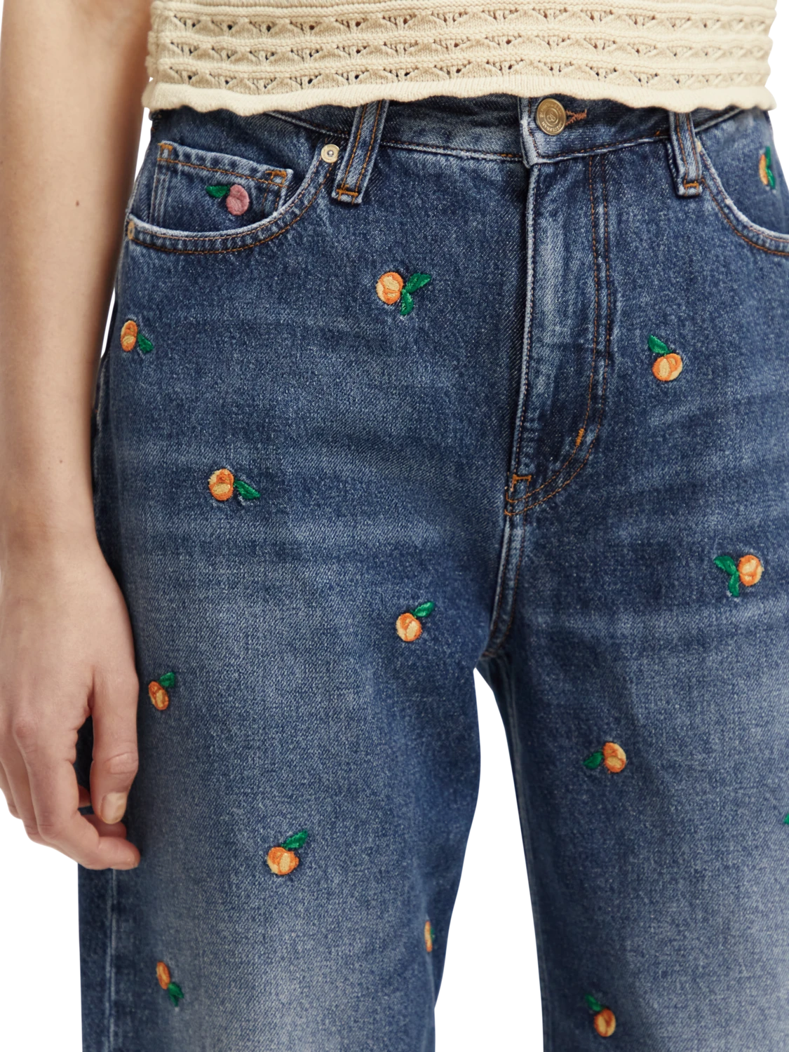 Scotch & Soda The Tide High-Rise Embroidered Balloon Fit Jeans - Image 4