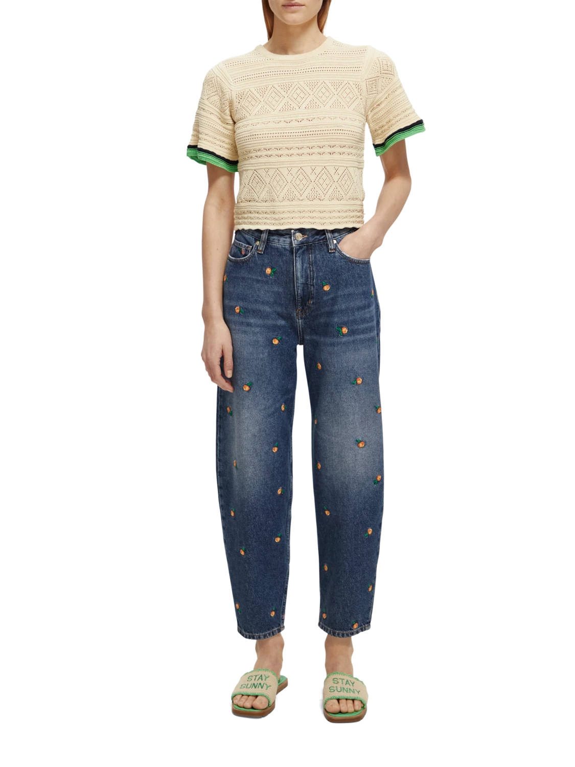 Scotch & Soda The Tide High-Rise Embroidered Balloon Fit Jeans - Image 2