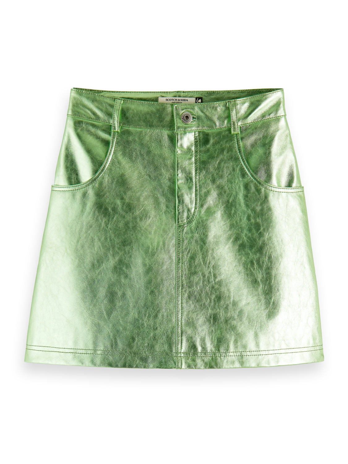 Scotch & Soda Metallic Leather Mini Skirt - Image 5